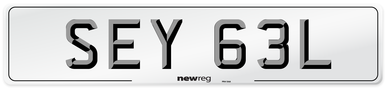 SEY 63L Number Plate from New Reg
